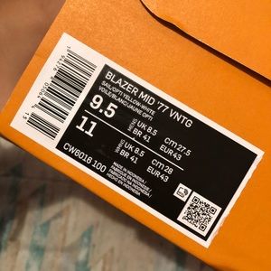 Blazer MID ‘77 VNTG sail/opti Yellow-white sz 9.5